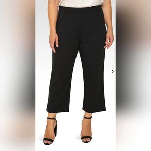 Standards & Practices Mona High Waist Stretch Crepe Crop Pants Size 20 Black